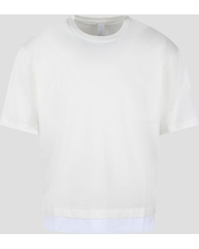 Neil Barrett Slim Dropped Shoulder Bicolor T-Shirt - White