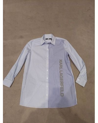 Karl Lagerfeld Stripe Popeline Shirt Dress - Multicolor