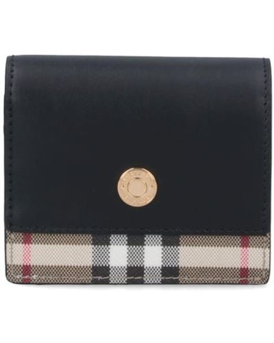 Burberry Check Wallet - Black