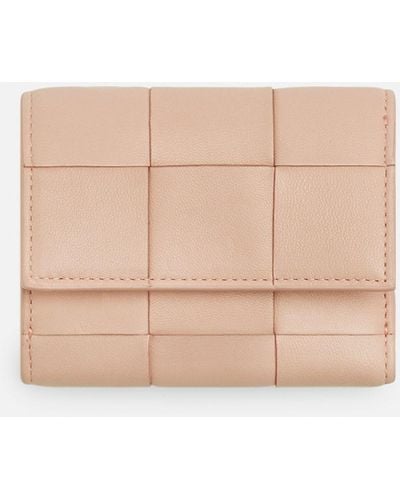 Bottega Veneta Tri-Fold Leather Wallet - Natural