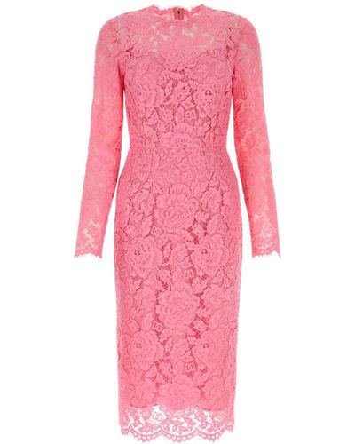 Dolce & Gabbana Lace Dress - Pink