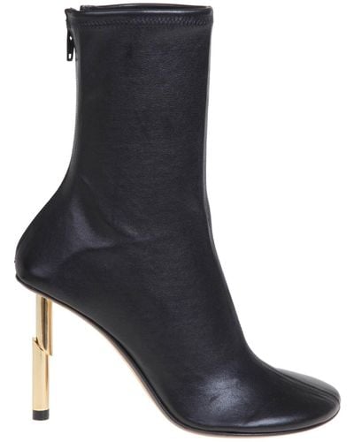 Lanvin Boots In Leather Color Black - Blue