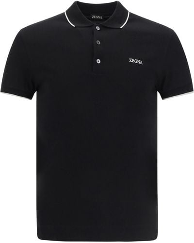 ZEGNA Polo Shirts - Black