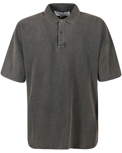 JW Anderson Anchor Short-Sleeved Polo Shirt - Gray