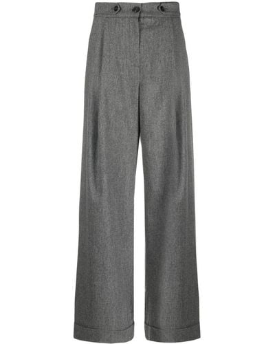 Emporio Armani High-waisted Wide-leg Trousers - Grey