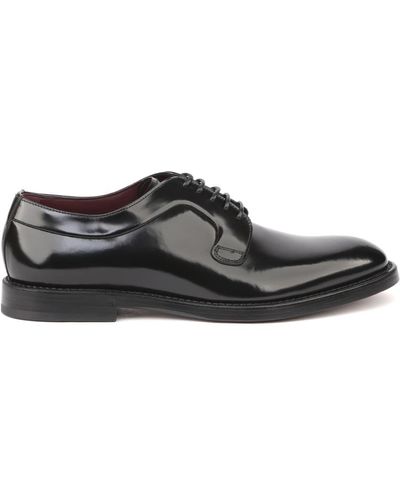 Dolce & Gabbana Derby Lace-Up Leather Shoes - Black