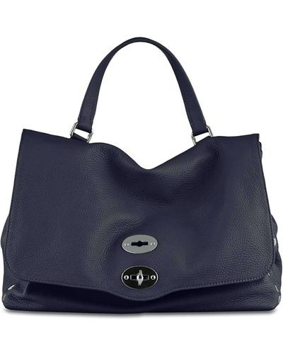Zanellato Postina Daily M Bag With Shoulder Strap - Blue
