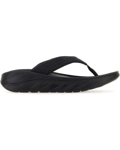 Hoka One One Rubber Recovery Thong Slippers - Black