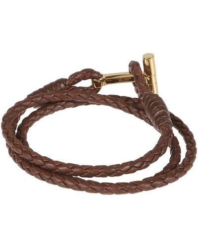 Tom Ford T Wrap Woven Bracelet - Brown