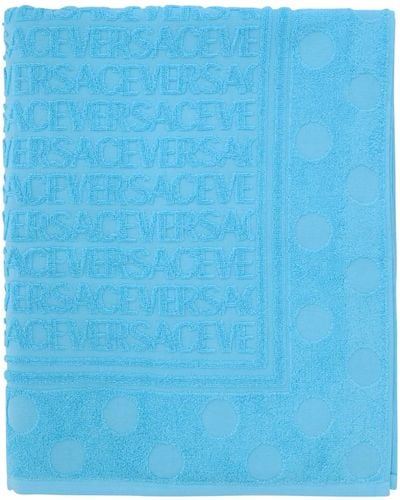 Versace Polka Dot Beach Towel - Blue