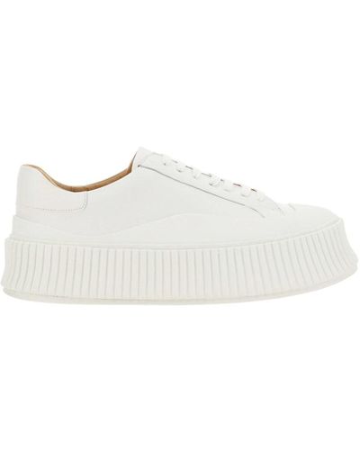 Jil Sander Leather Trainers - White