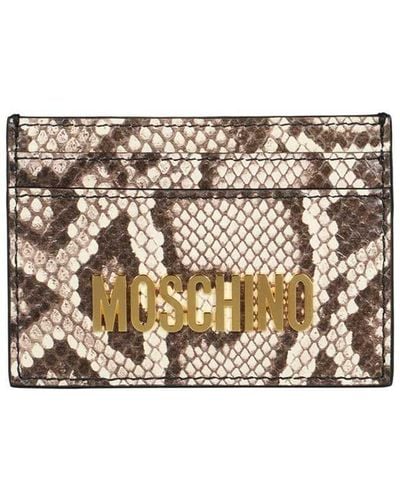 Moschino Leather Card Holder - Metallic