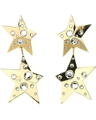 Area 'Crystal Star Drop' Earrings - Metallic