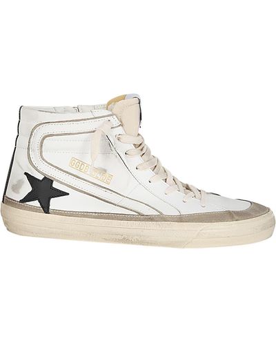 Golden Goose Slide Leather Upper Star List And Wave Foam Toungue Suede All Around - White