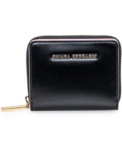 Chiara Ferragni Wallet With Logo - Black