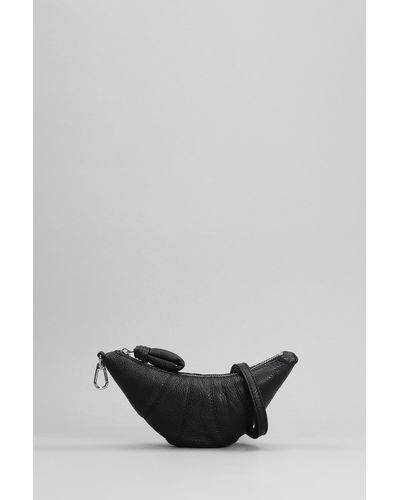 Lemaire Crossiant Coin Shoulder Bag In Black Leather