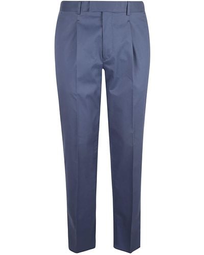 ZEGNA Concealed Wrap Trousers - Blue