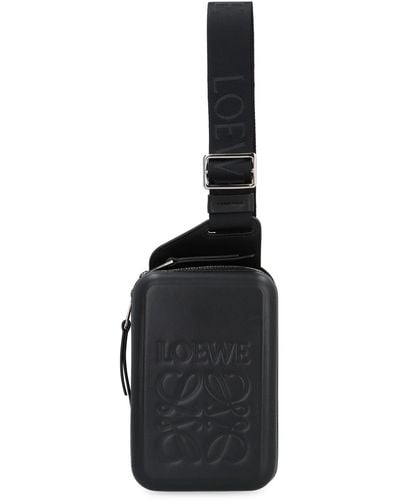 Loewe Moulded Sling Leather Crossbody Bag - Black