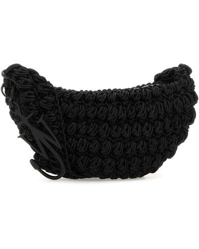 JW Anderson Knit Popcorn Sling Crossbody Bag - Black