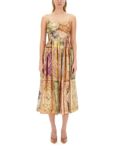 Zimmermann Floral Print Dress - Natural