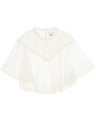 Isabel Marant Elodia Embroidered-Detailed Top - White