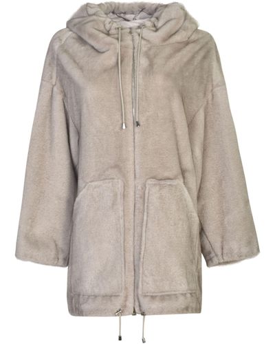 P.A.R.O.S.H. Oversized Zip Hoodie - Natural