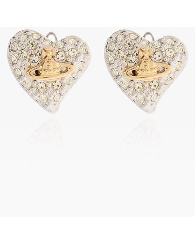 Vivienne Westwood Heart-Shaped Earrings - White