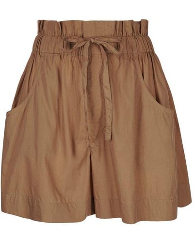 Isabel Marant High-Rise Drawstring Shorts - Brown