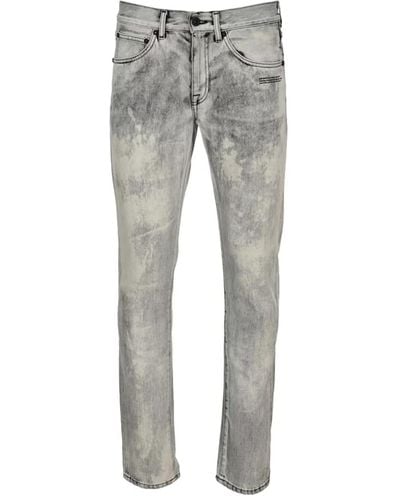 Off-White c/o Virgil Abloh Cotton Denim Jeans - Grey