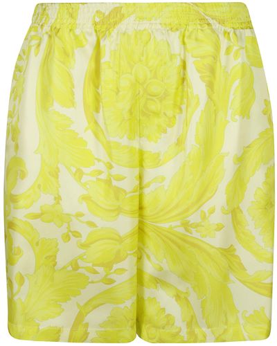 Versace Silk Shorts - Yellow