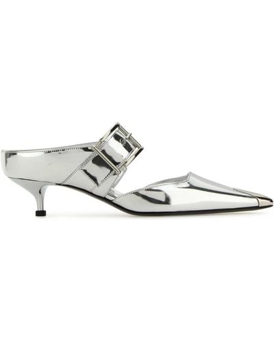 Alexander McQueen Leather Punk Court Shoes - White