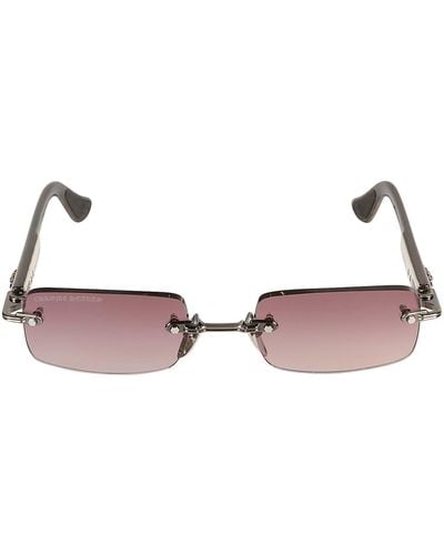 Chrome Hearts Rectangle Rimless Sunglasses - Brown