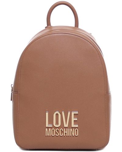 Love Moschino Backpack With Logo - Brown