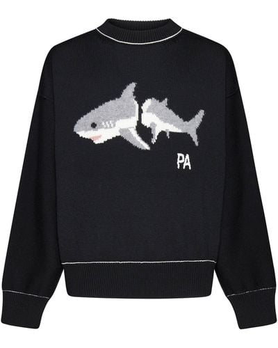 Palm Angels Pa Shark Sweater in Black for Men | Lyst UK