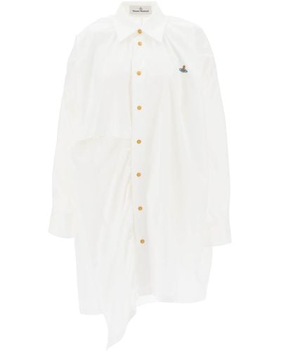 Vivienne Westwood Oversized Shirt With Cut Outs And Asymmetrical Hem - White