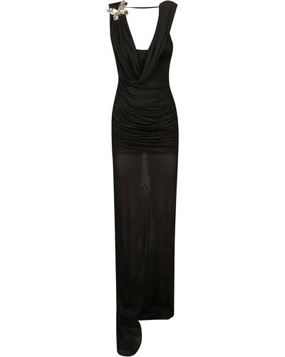 Blumarine Loose-Fit Sleeveless Long Dress - Black