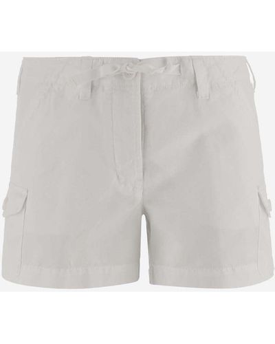 Aspesi Cotton And Linen Short Trousers - White