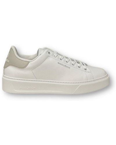Woolrich Round Toe Lace-Up Sneakers - White
