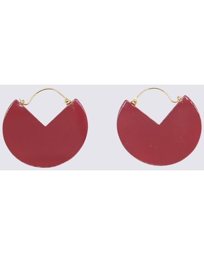 Isabel Marant Brass 90 Earrings - Red