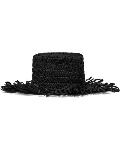 Gianni Chiarini Marcella Hat Crocheted With Straw Effect - Black
