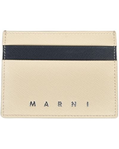 Marni Exposed Stitch Logo Card Holder - Black
