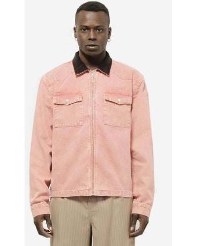 Stussy Washed Canvas Work Shirt - Pink