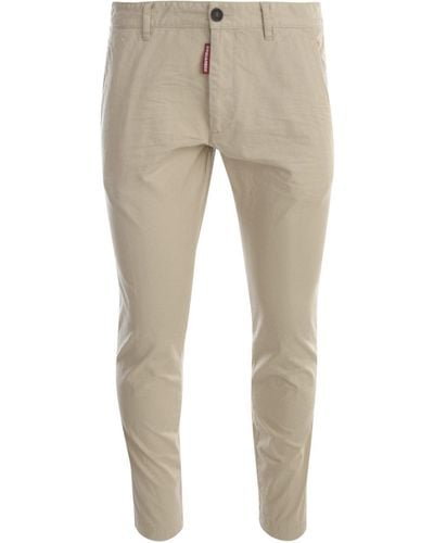 DSquared² Straight-leg Ribbed Trousers - Natural