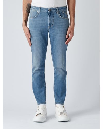 Jeckerson Pantalone Uomo 5 Tasche Patch Jeans - Blue