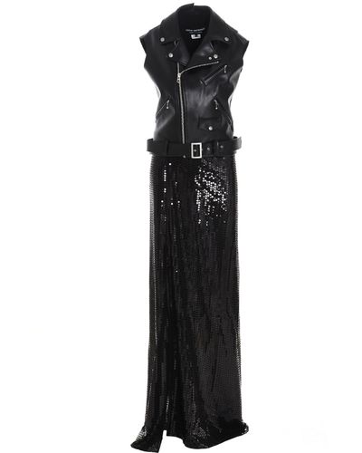 Junya Watanabe Biker Sequin Maxi Dress - Black