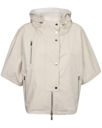 Moorer Lightweight Short-Sleeved Hooded Jacket - White