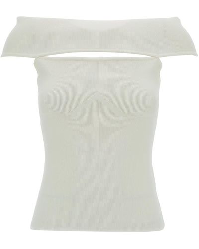 FEDERICA TOSI Off-Shoulder Top With Cut-Out - White