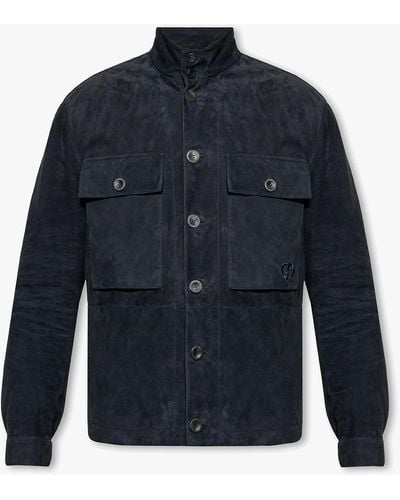 Giorgio Armani Leather Jacket - Blue