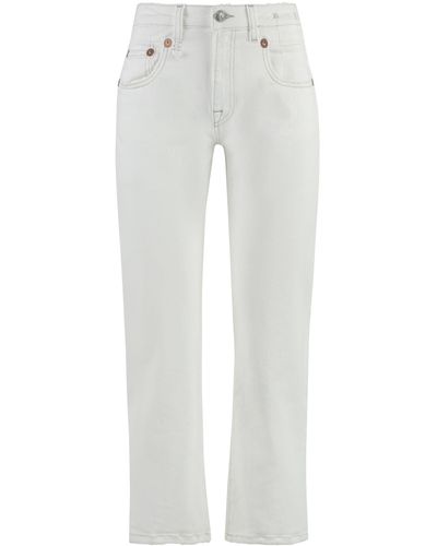 R13 Boy 5-Pocket Straight-Leg Jeans - White