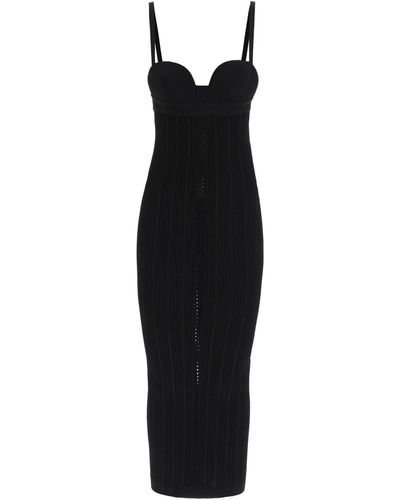 N°21 N.21 Openwork Knit Sheath Dress - Black